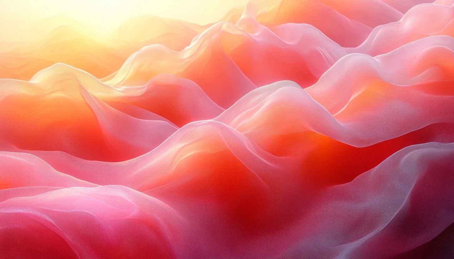 Abstract Waves Desktop Background, Pink Orange Mobile Wallpaper Free