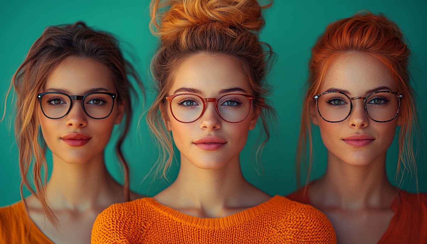 Stylish Women Portrait with Glasses Aesthetic Mobile Wallpaper Background