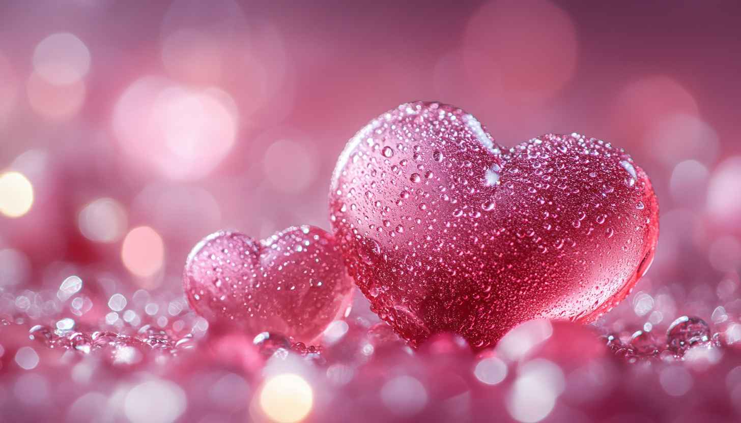 Pink Heart Bokeh Background 4K Wallpaper - Love Mobile Wallpaper