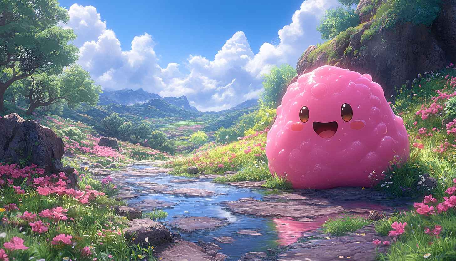 Pink Blob Monster Aesthetic Wallpaper, Beautiful Nature 4k Desktop Background