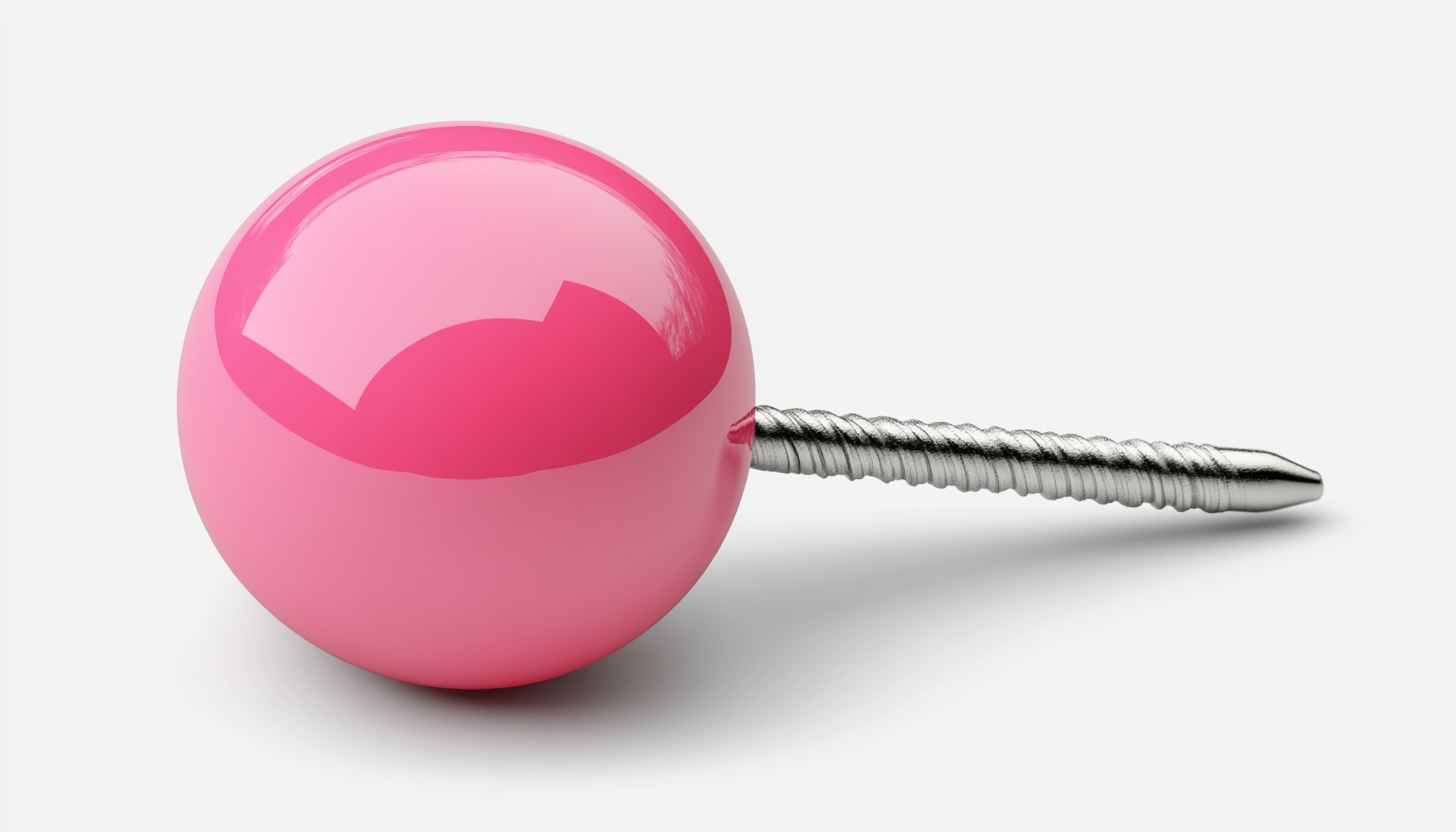 Shiny Pink Ball with Screw 4K Desktop Wallpaper Background