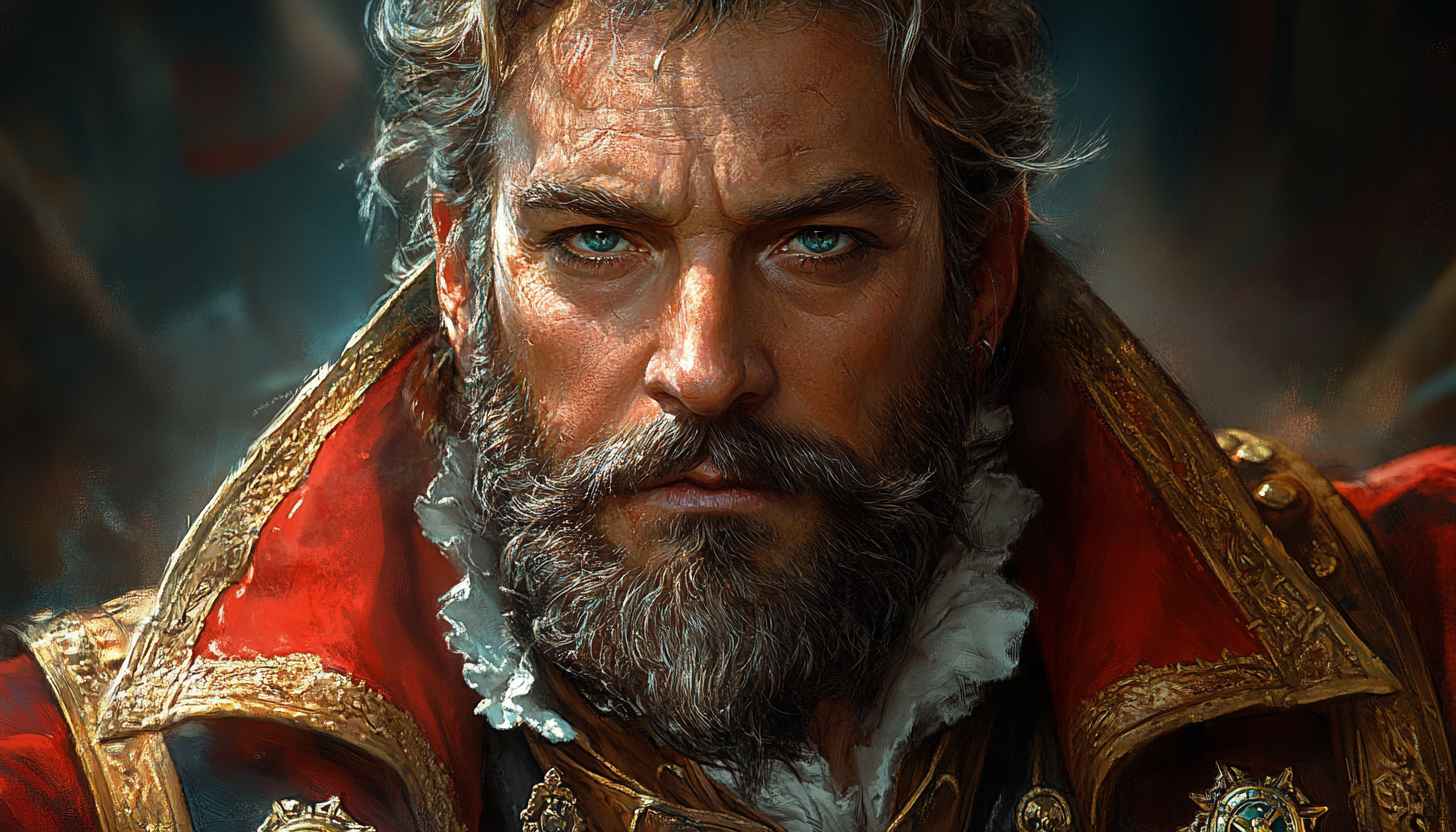 Fantasy Nobleman Portrait 4K Wallpaper, Regal Beard, Medieval Character Art