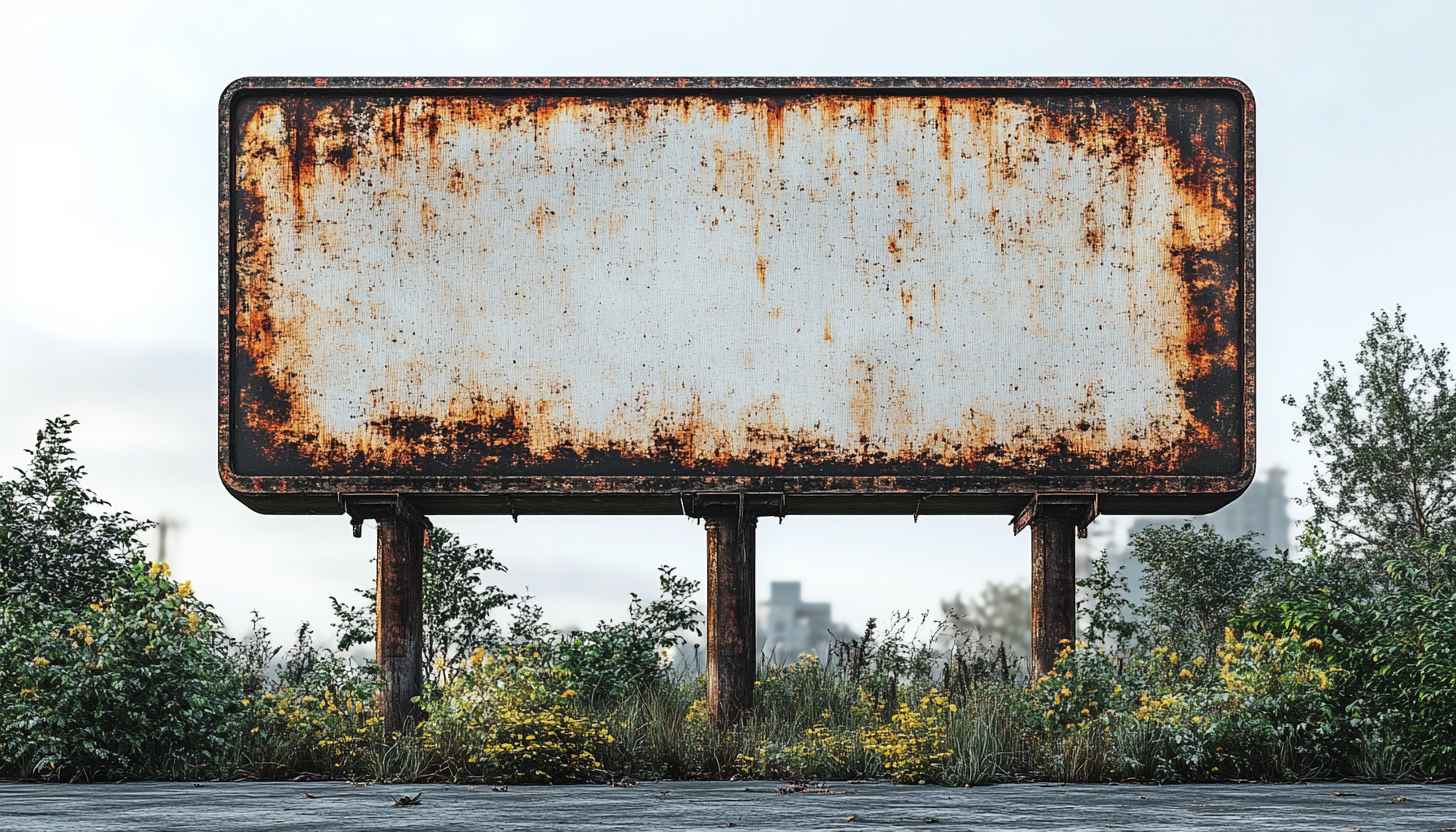 Rusting Billboard Mobile Background, Distressed Urban Wallpaper for Desktop