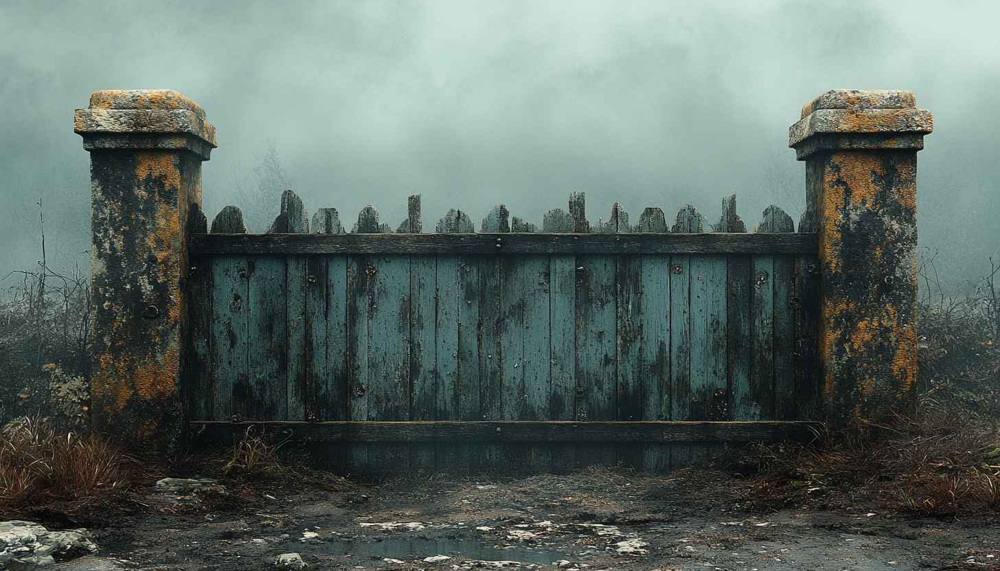 Mysterious Old Wooden Gate 4K Desktop Wallpaper Background