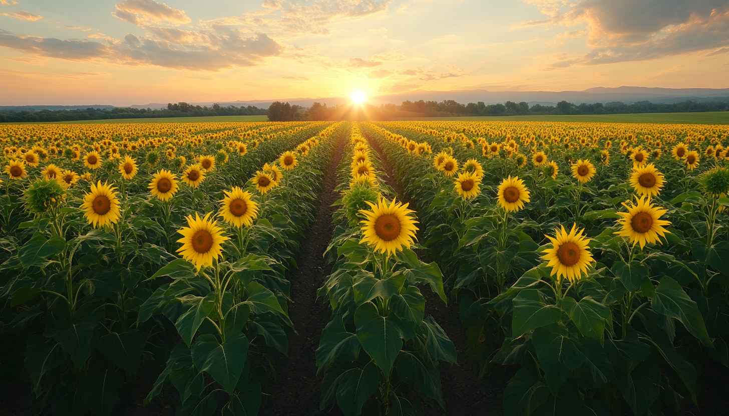 Sunflowers Field Sunset 4K Desktop Mobile Wallpaper Free Backgrounds