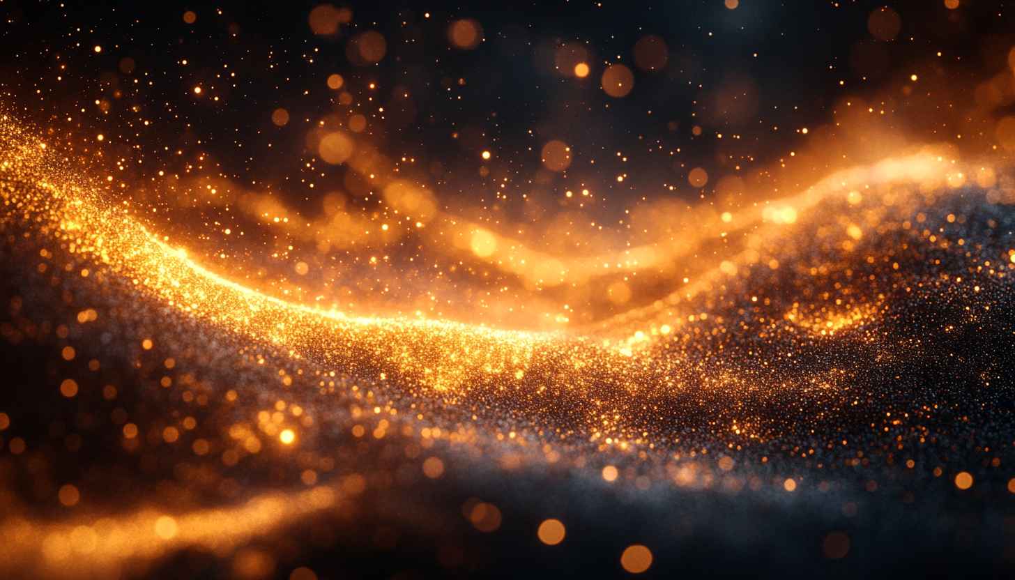 Golden Particles Light Wave Mobile Background | 4K Desktop Wallpaper