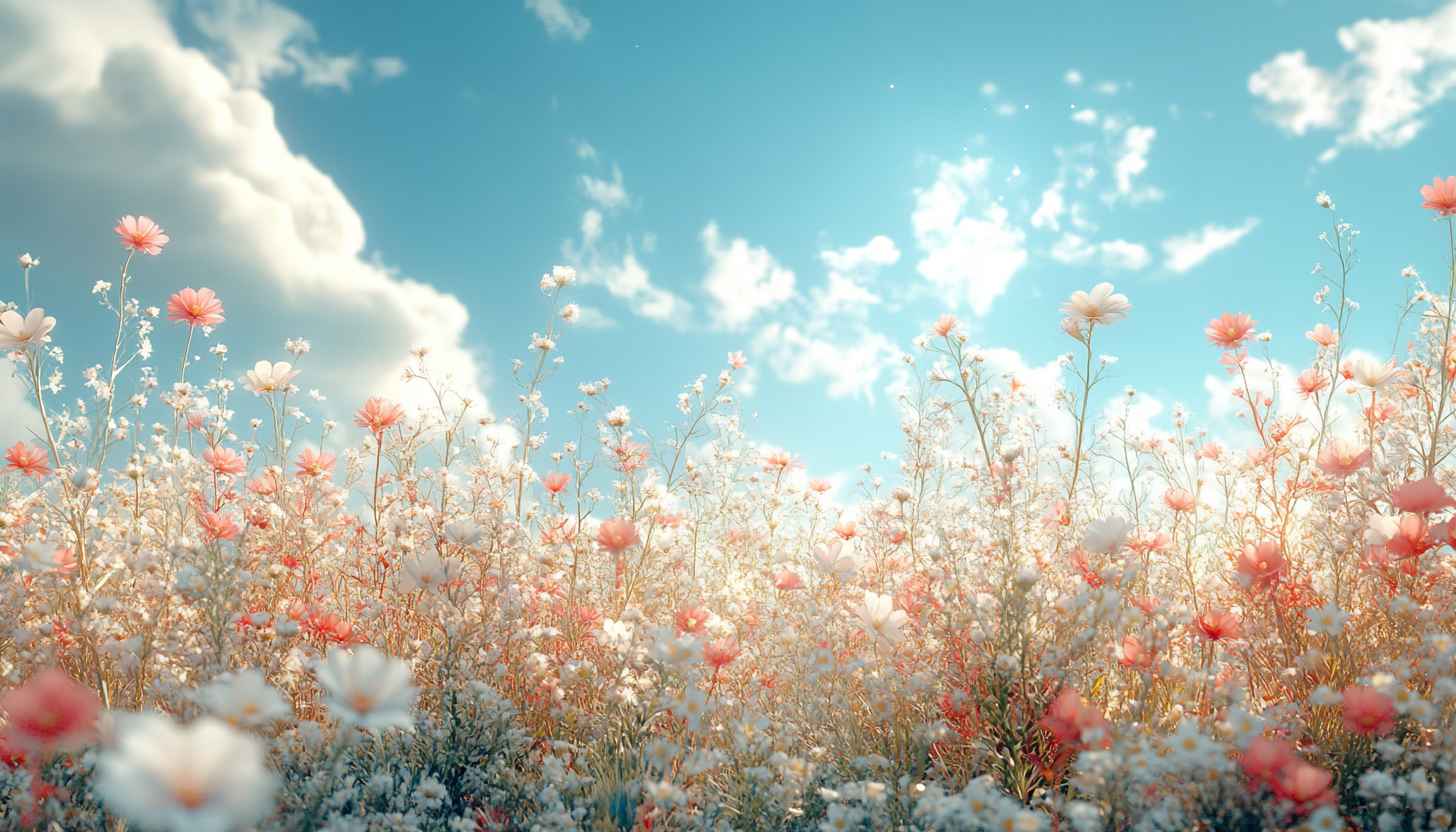 Spring Meadow Mobile Wallpaper - Pink Flowers Desktop Background 4K