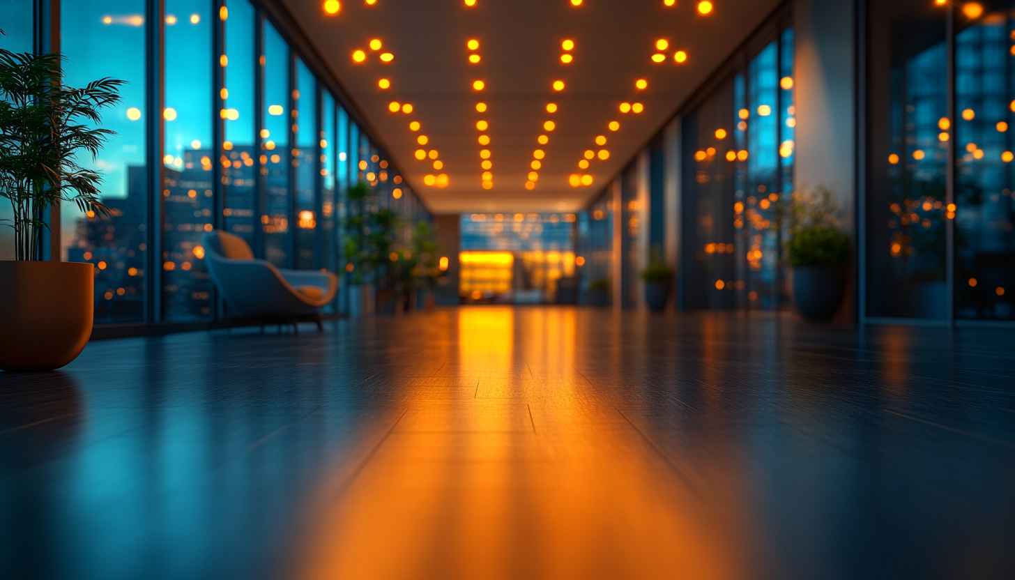 Modern Office Building Interior 4K Wallpaper Free Desktop Background