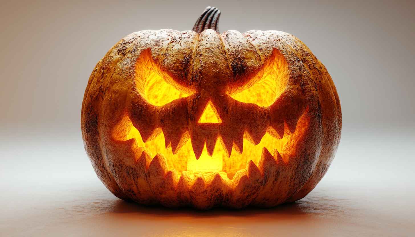Spooky Jack-O'-Lantern Halloween Desktop Background Wallpaper