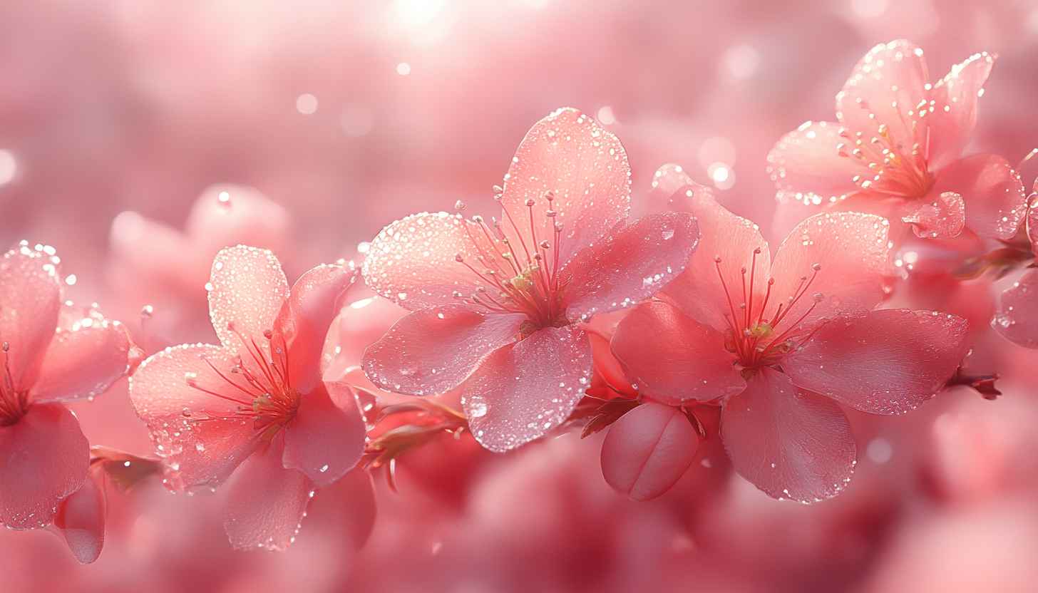 Pink Cherry Blossoms Floral Art Mobile Wallpaper Spring Season