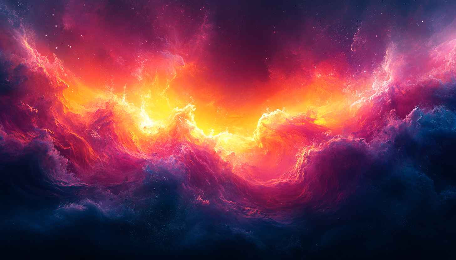 Abstract Glowing Nebula 4K Mobile Wallpaper, Fantasy Sky Background