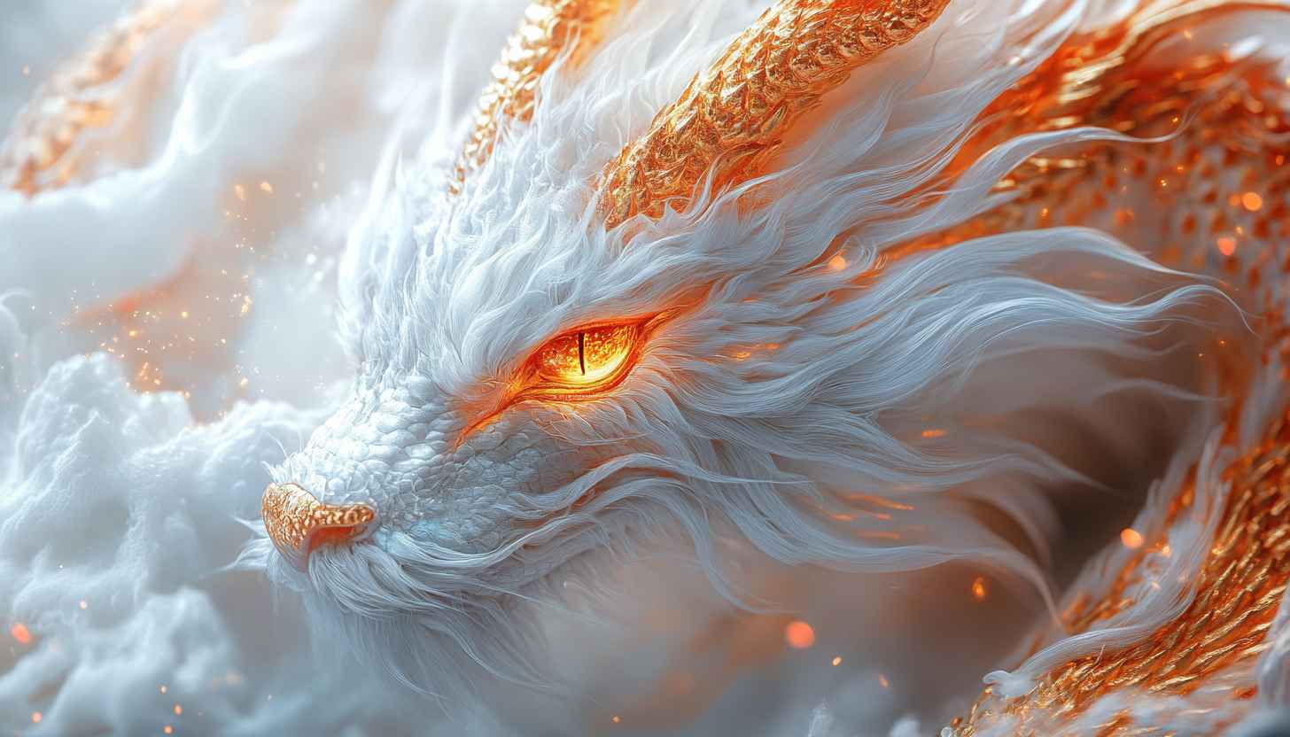 Golden Dragon 4K Wallpaper: Mythical Creature Art Mobile Background