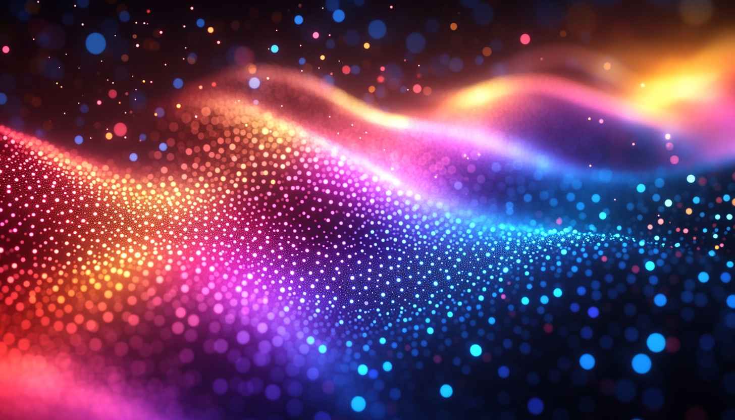 Vibrant Colorful Particle Wave 4K Desktop Background Mobile Wallpaper