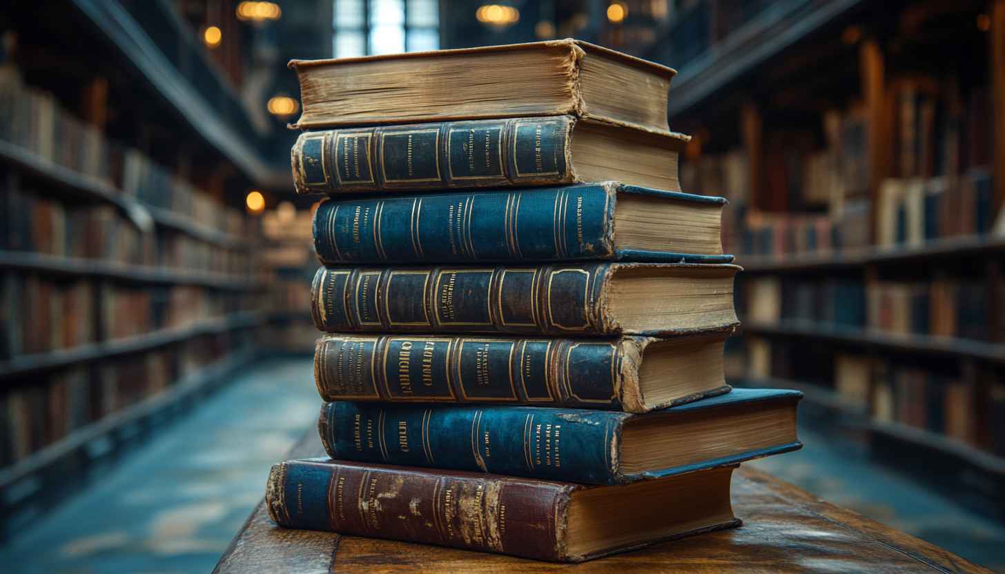 Old Books Stack 4K Desktop Background - Free Library Wallpaper