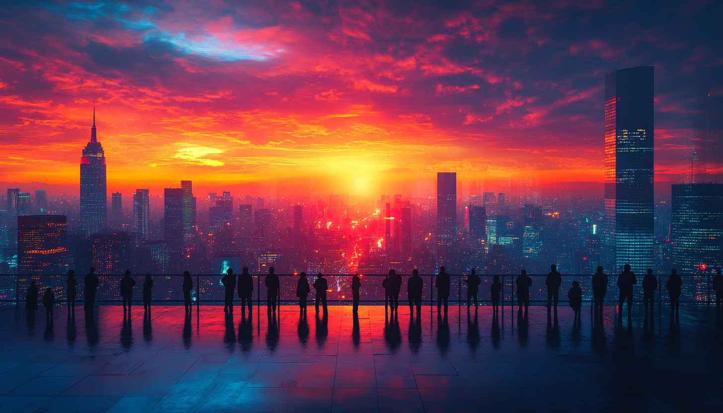 Epic Cityscape Sunset 4K Wallpaper - New York Inspired Background