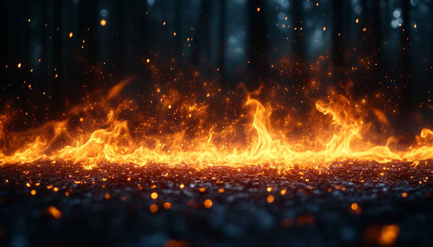 Fiery Orange Flames Mobile Wallpaper, Dark Background, 4K Desktop Wallpaper