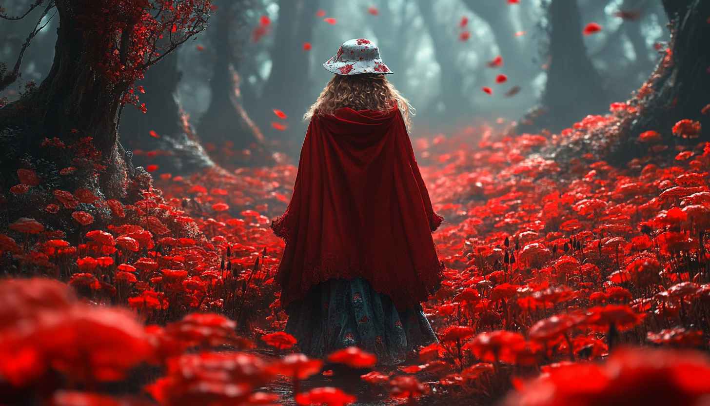 Little Red Riding Hood Forest 4K Desktop Background Mobile Wallpaper