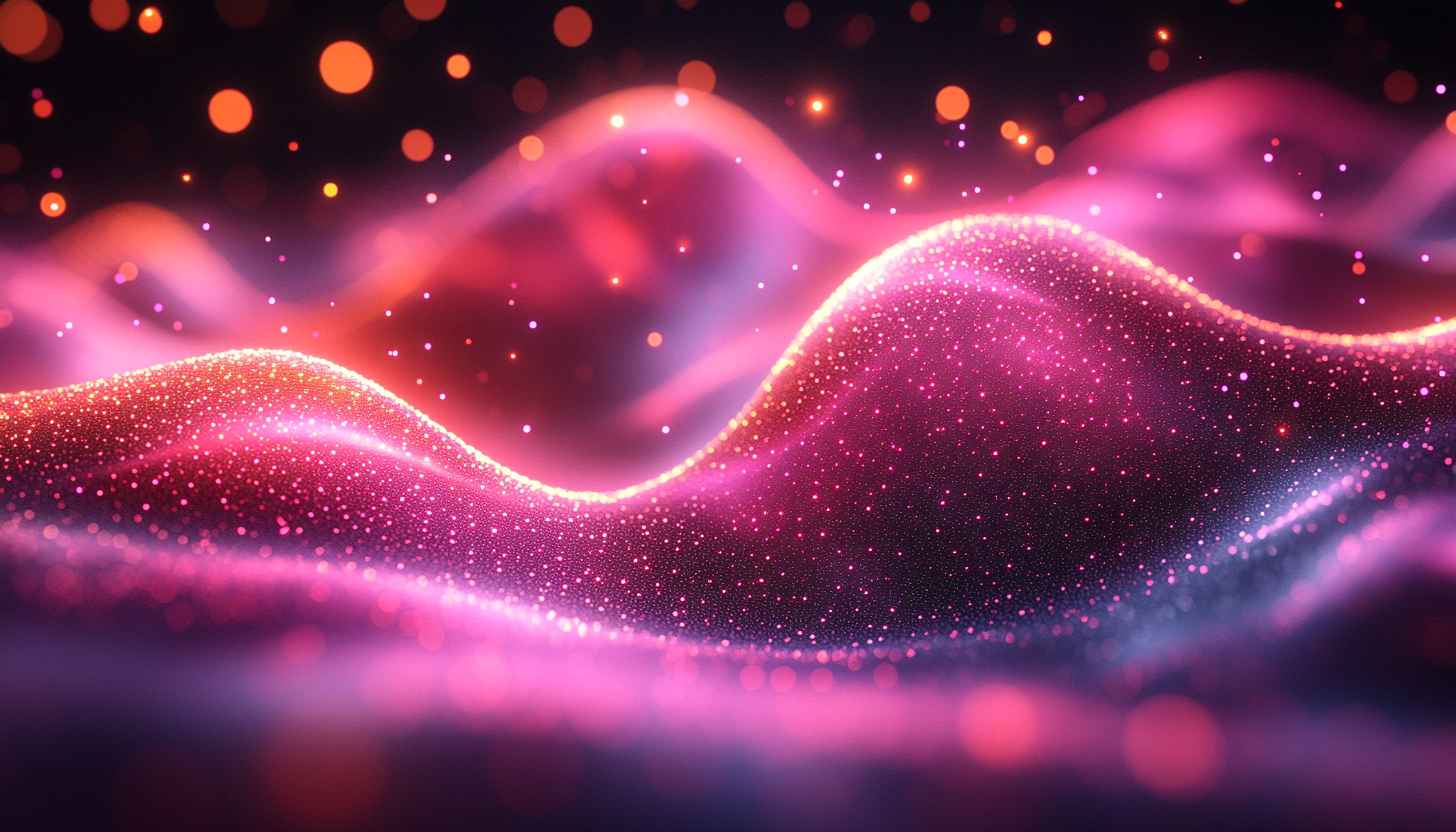 Abstract Pink Glitter Waves 4K Desktop Mobile Wallpaper Background