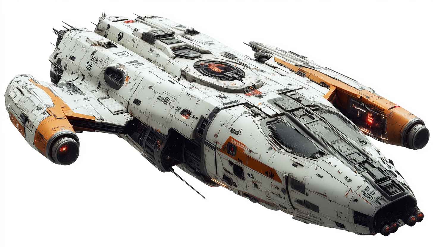 Detailed Spaceship Illustration Wallpaper, Science Fiction Vehicle 4K Desktop Background