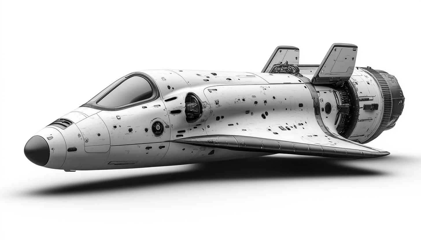 Monochrome Space Shuttle Art Wallpaper for Desktop and Mobile