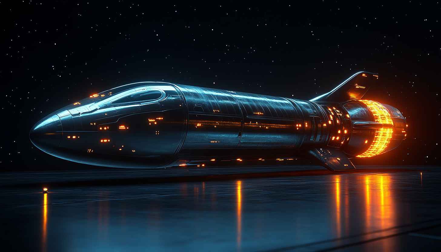 Sci-fi Spaceship 4K Wallpaper - Futuristic Rocket Desktop Background