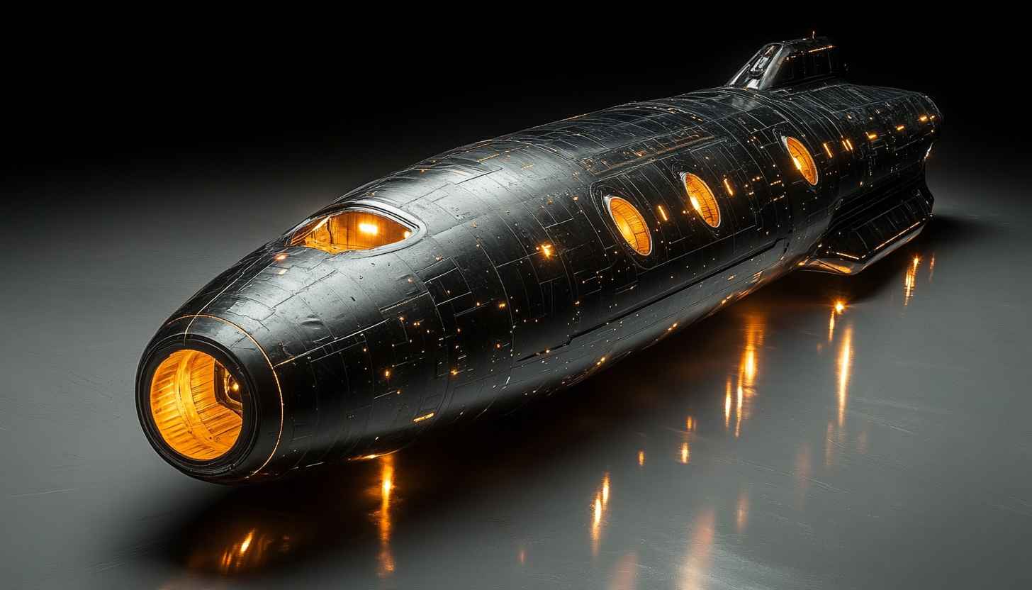 Sleek Spaceship Wallpaper, Futuristic 4K Desktop Background for Sci-Fi Fans