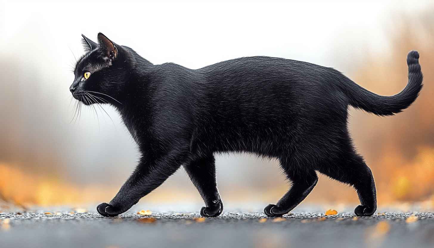 Sleek Black Cat Mobile Wallpaper - Feline Portrait iPhone Background