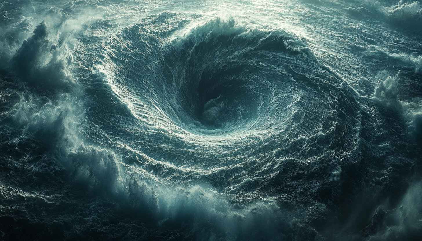Whirlpool Ocean Waves 4K Desktop Background Free Mobile Wallpaper