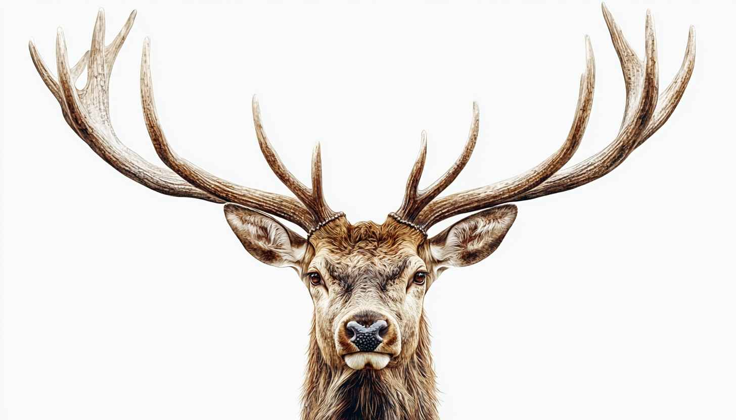 Majestic Stag Portrait Wallpaper, Red Deer Mobile Background, Animal Art