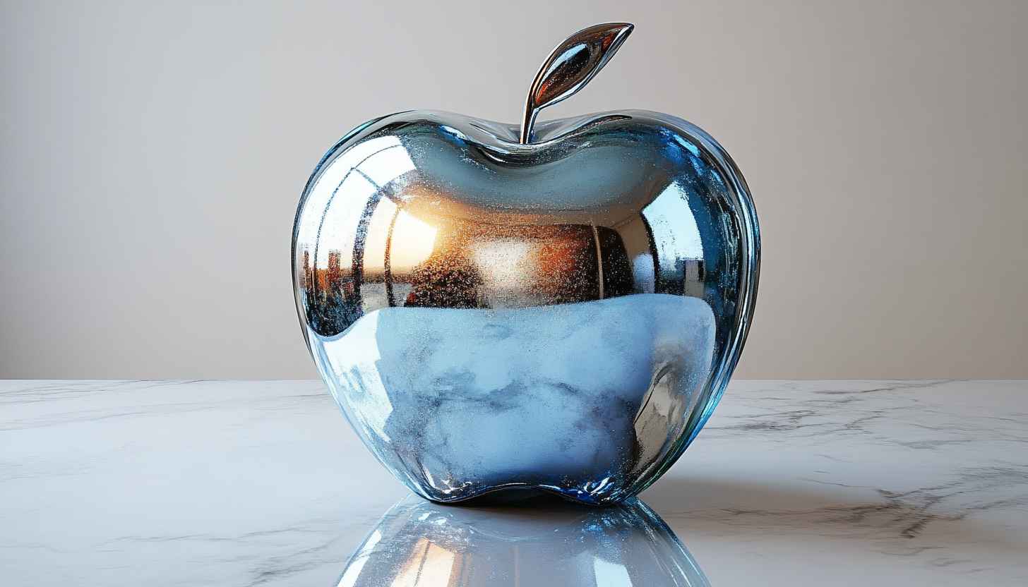 Crystal Apple Sculpture Still Life Mobile Wallpaper, Desktop Backgrounds 4K