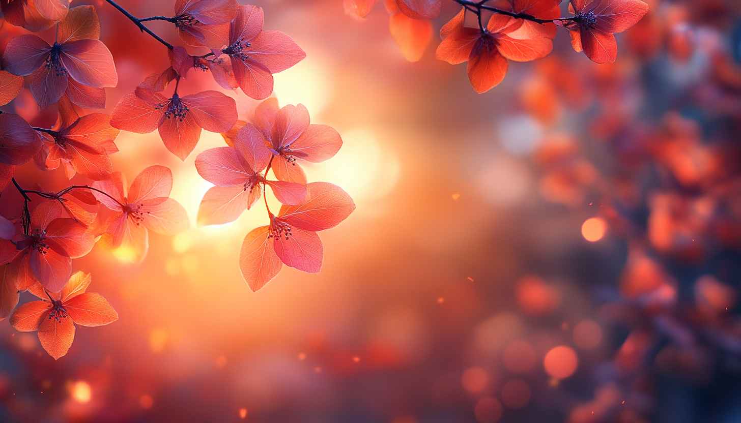 Autumn Flower Petals Background Orange Light Desktop Mobile Wallpaper