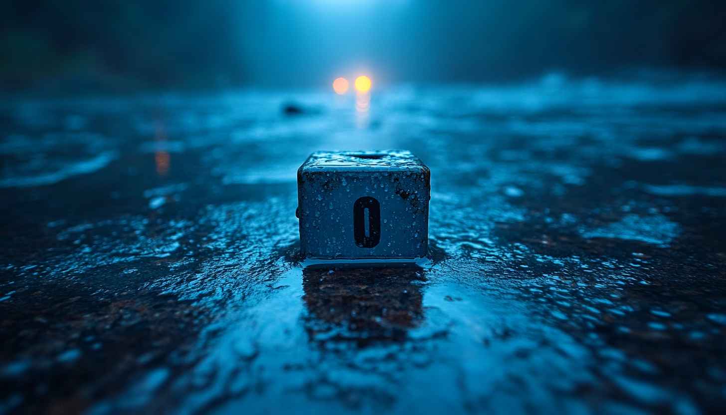 Dark Aesthetic Wallpaper: Number Zero Blue Urban Desktop Background