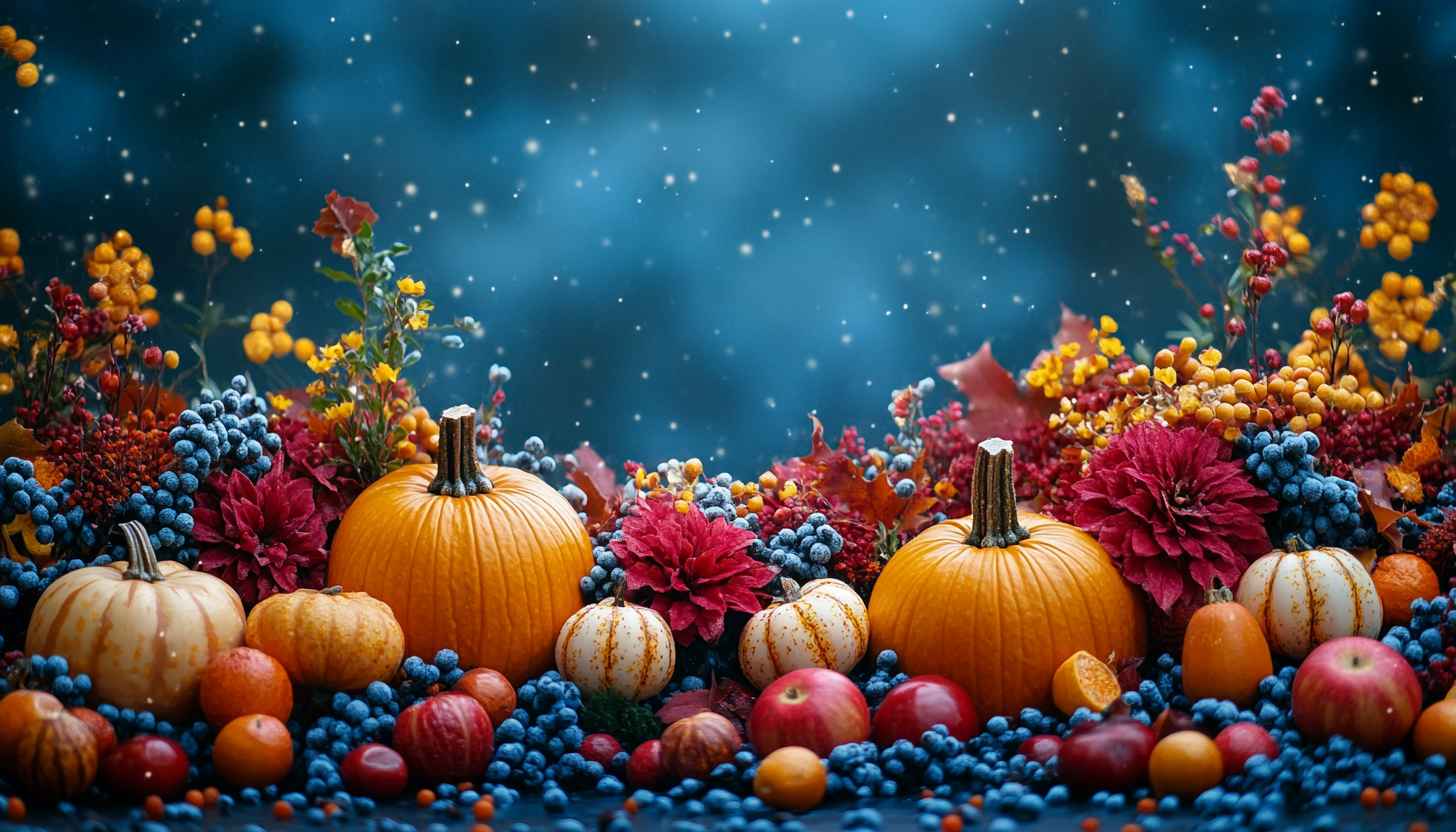 Free Autumn Pumpkins And Fruits Wallpaper, Festive Desktop Background