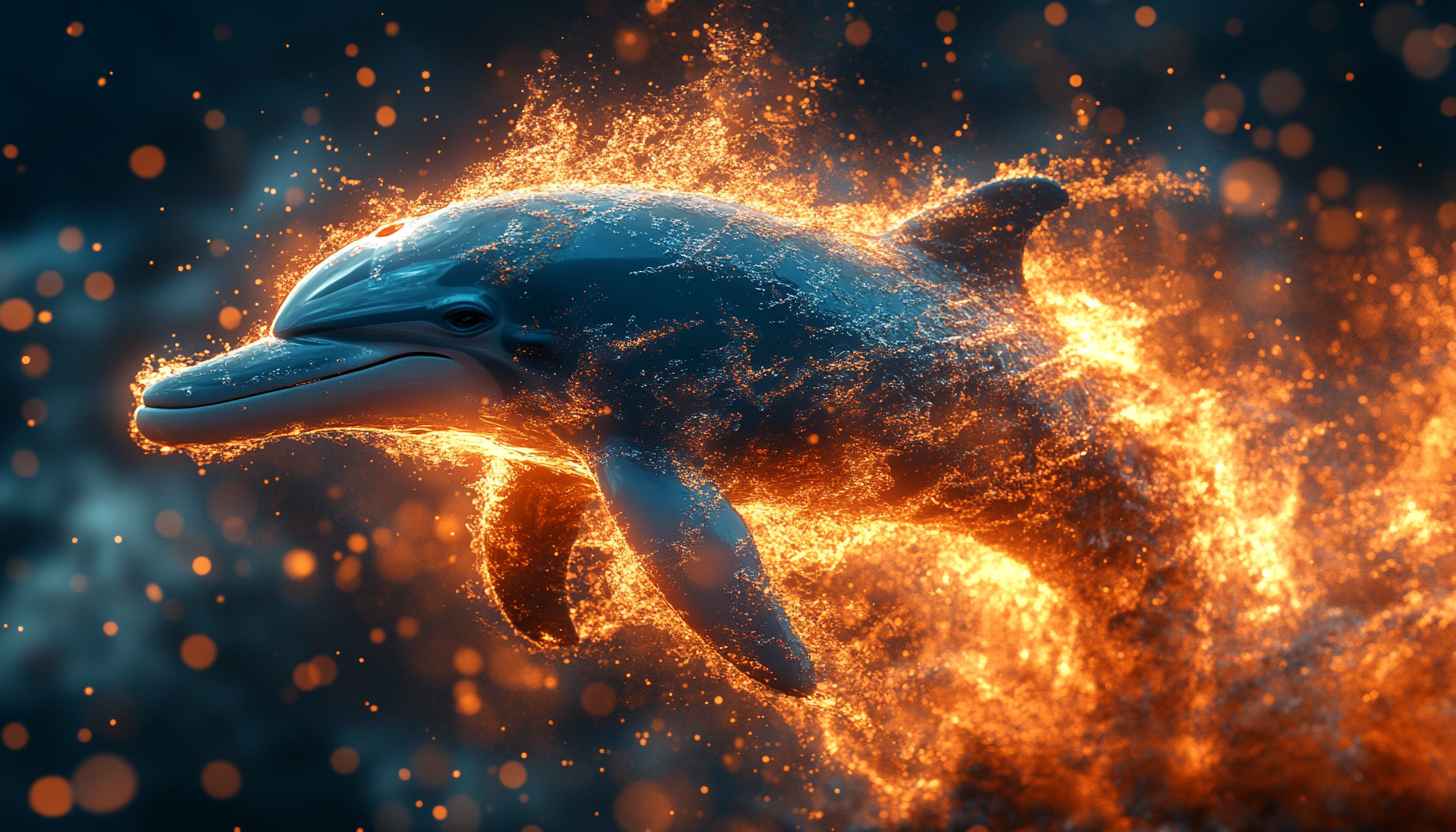Fiery Dolphin Mobile Wallpaper - Free Animal Backgrounds No Sign Up