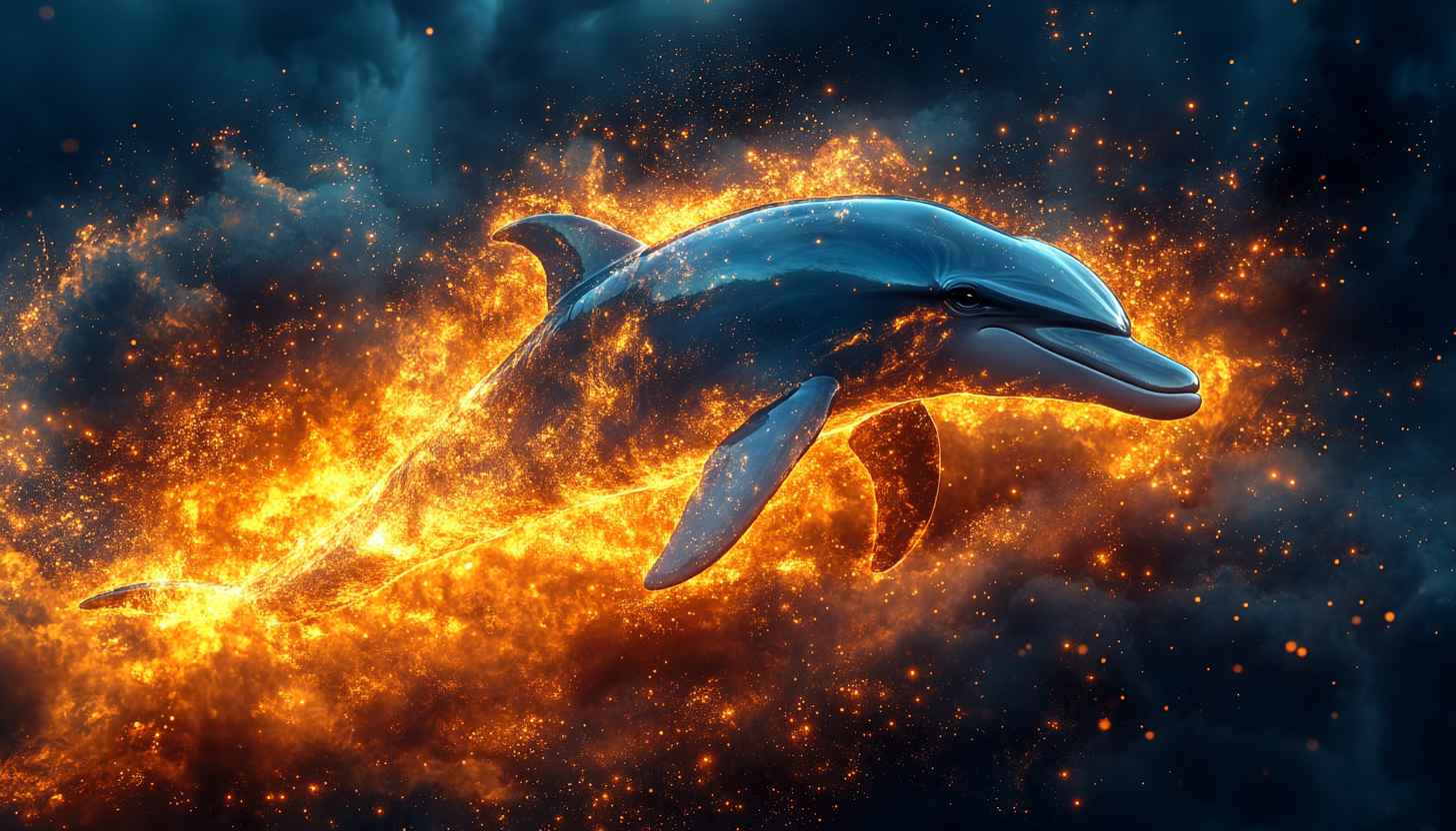 Fiery Dolphin 4K Wallpaper - Free Fantasy Mobile Background