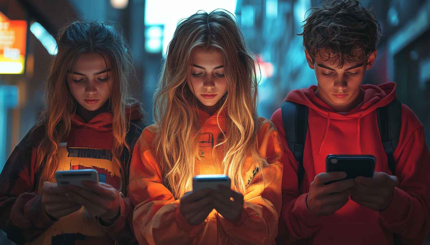 Teens on Phones 4K Wallpaper - Free Mobile Backgrounds HD