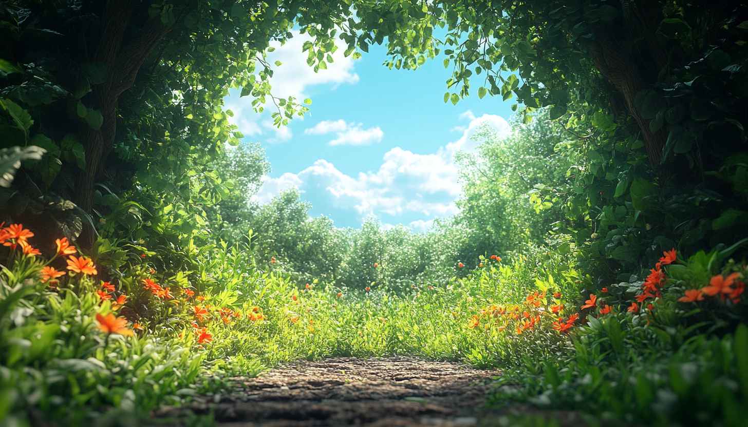 Peaceful Forest Path 4K Desktop Background | Nature Scenery Wallpaper