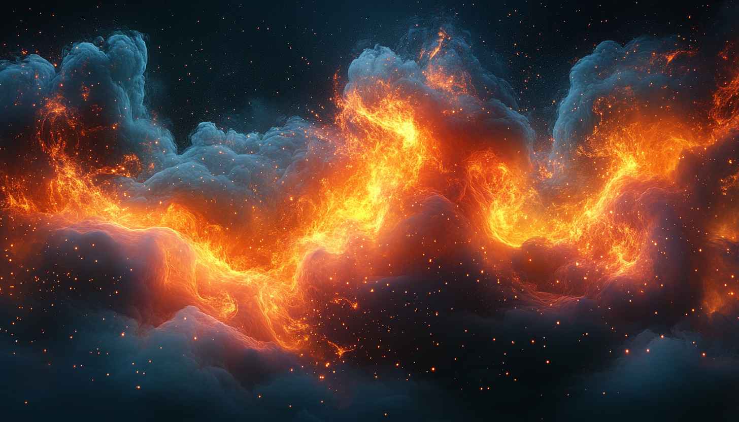 Fiery Nebula Galaxy Space 4K Desktop Background Mobile Wallpaper