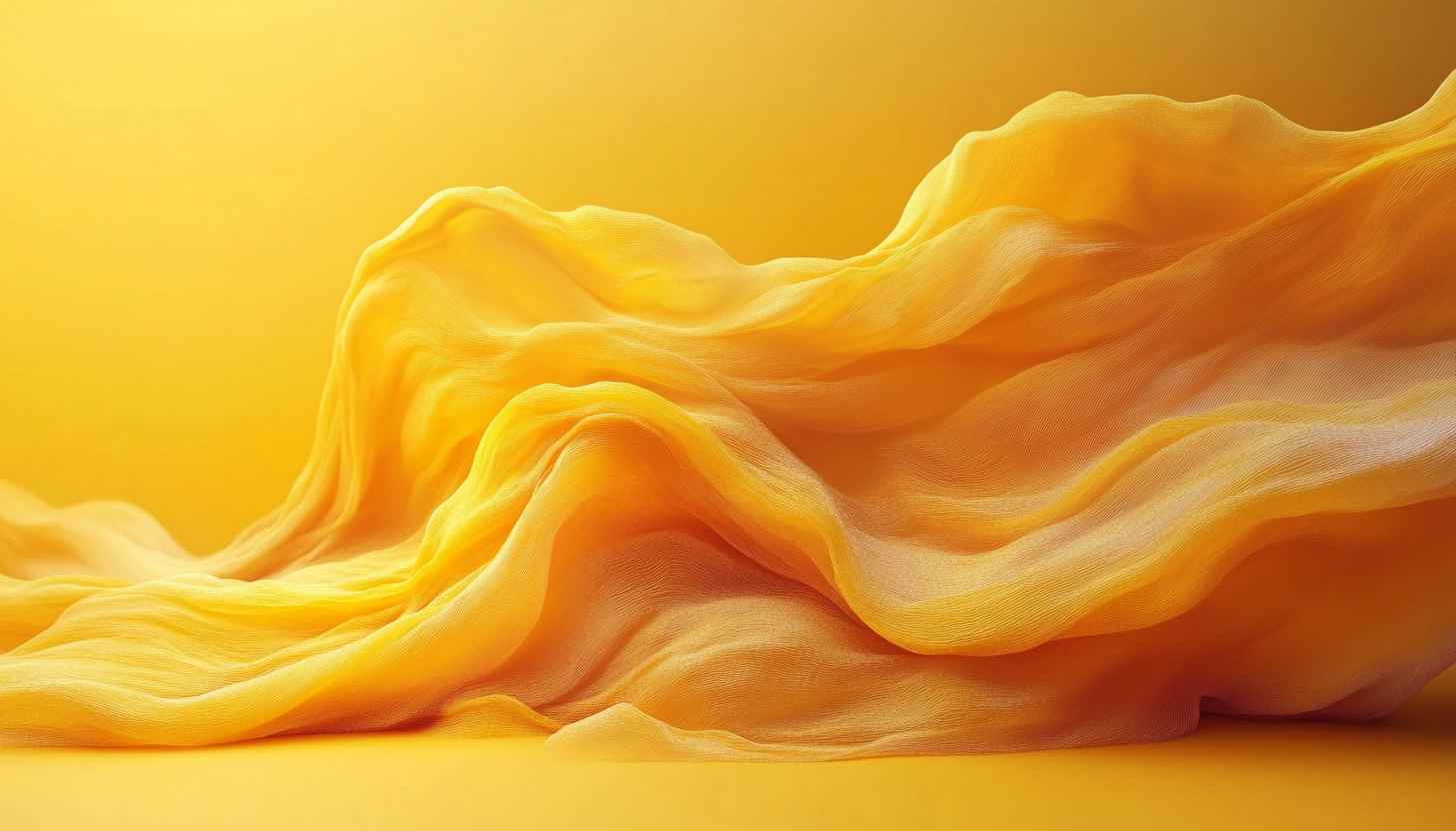 Yellow Fabric Wave 4K Desktop Background, Mobile Wallpaper Aesthetic