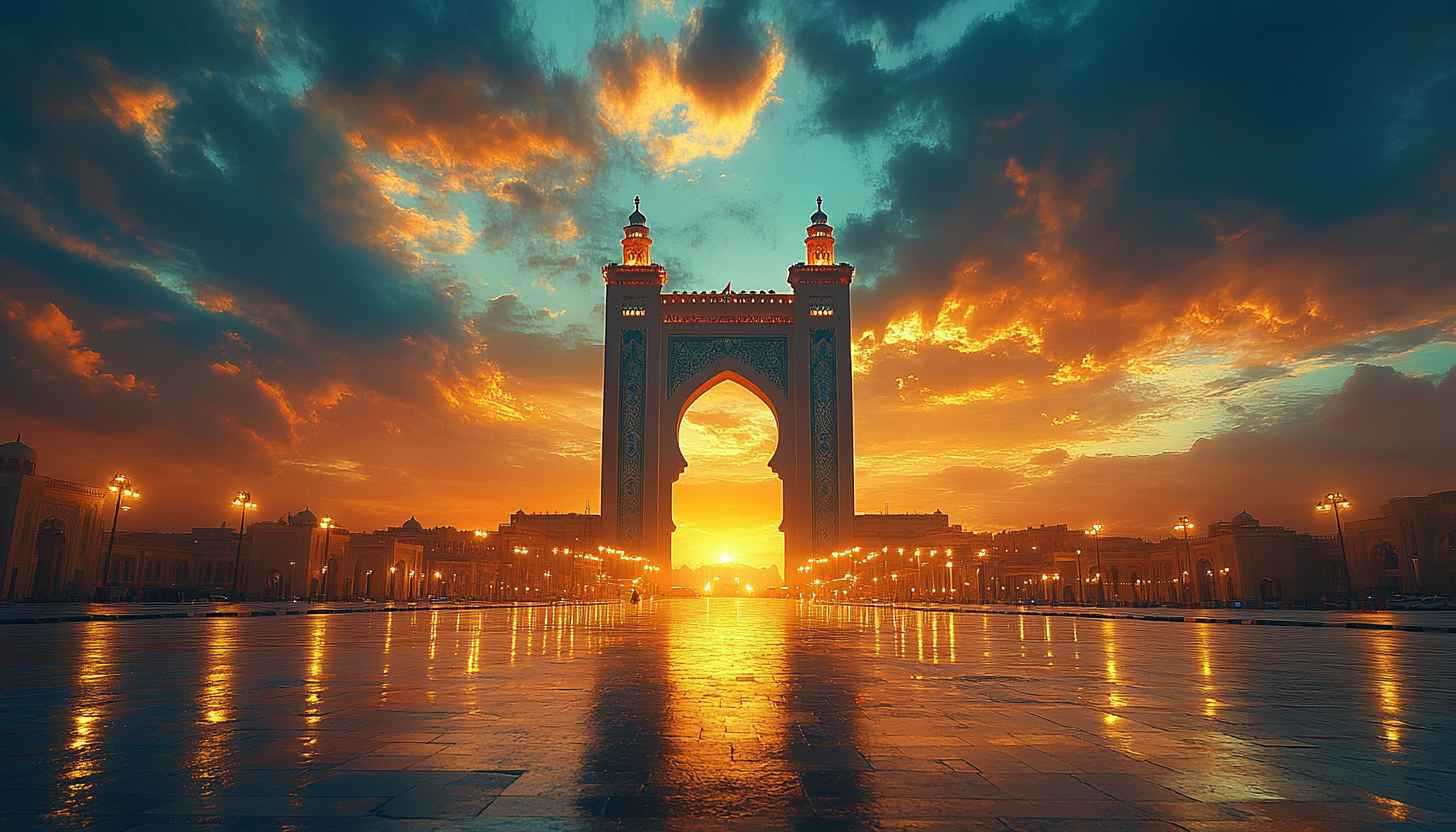 Moroccan Architecture Sunset 4K Desktop Wallpaper Backgrounds Free