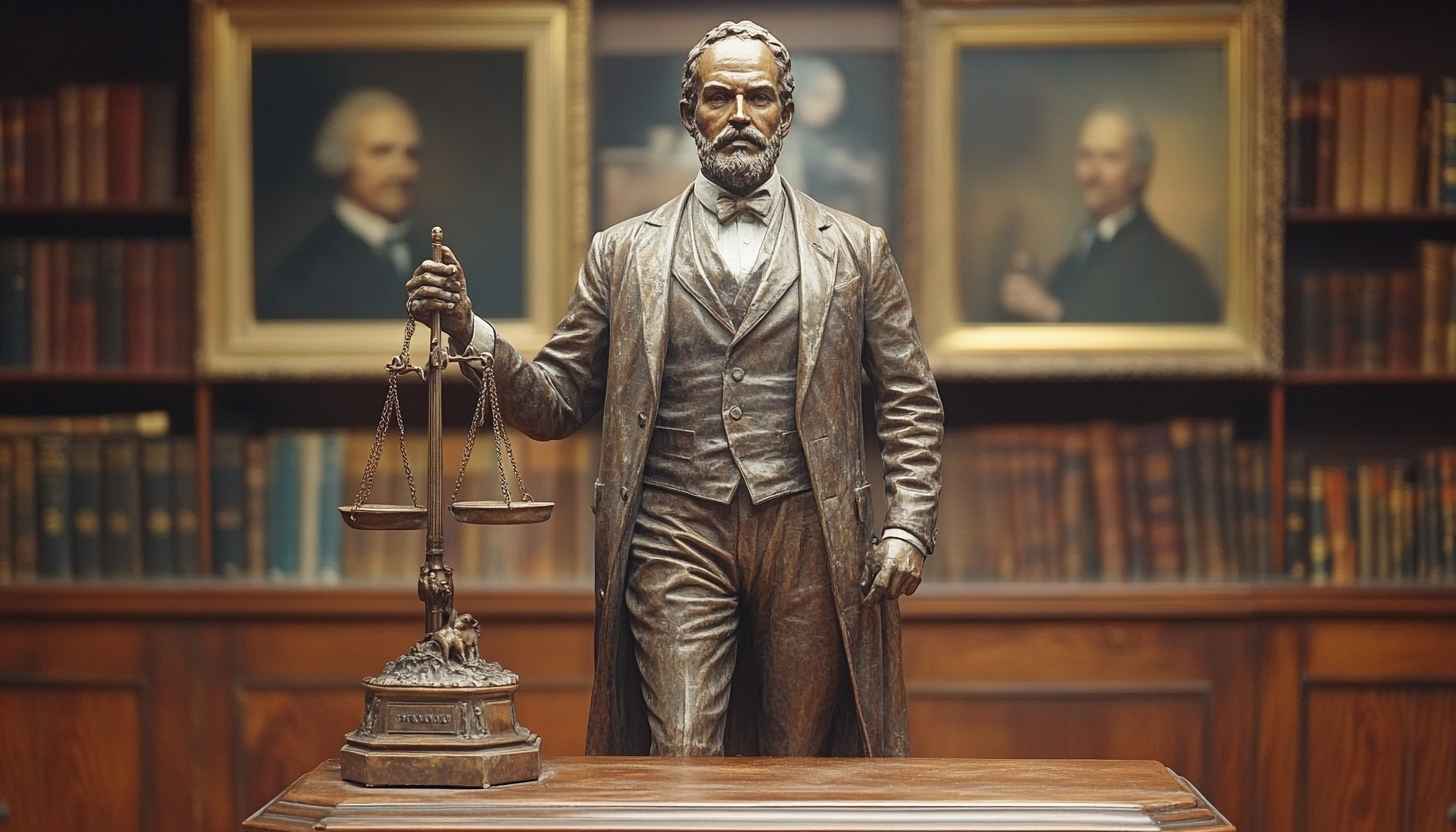 Bronze Statue of Justice 4K Wallpaper for Desktop Backgrounds