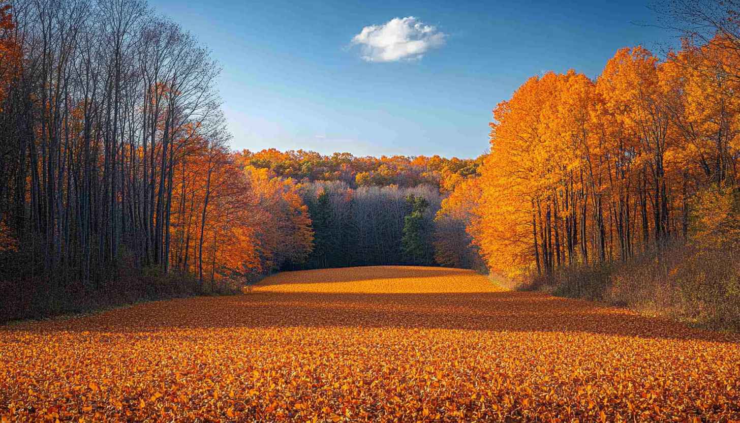 Autumn Landscape Mobile Wallpaper with Fall Foliage 4K Background