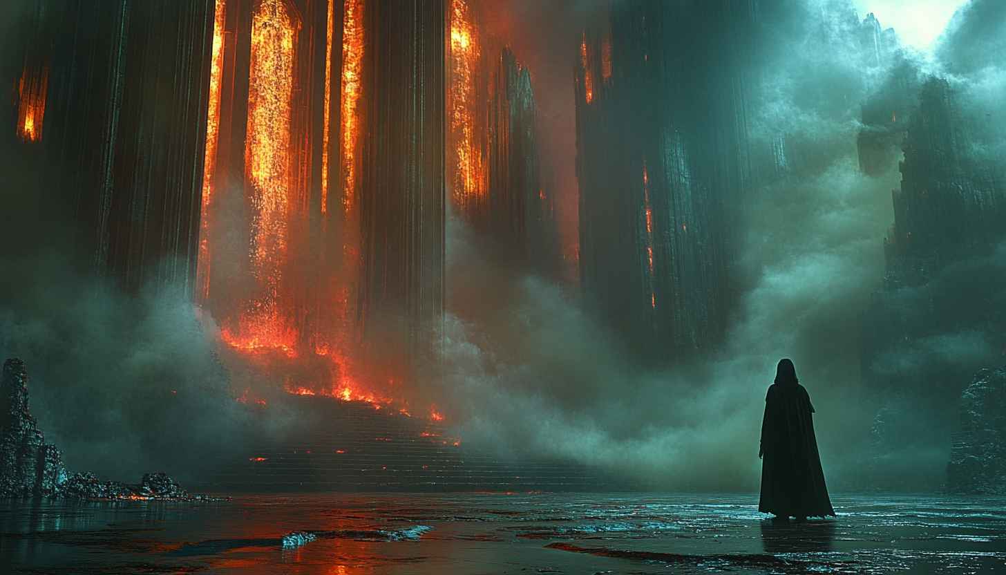Apocalyptic Dark Fantasy 4K Background, River Styx Mobile Wallpaper