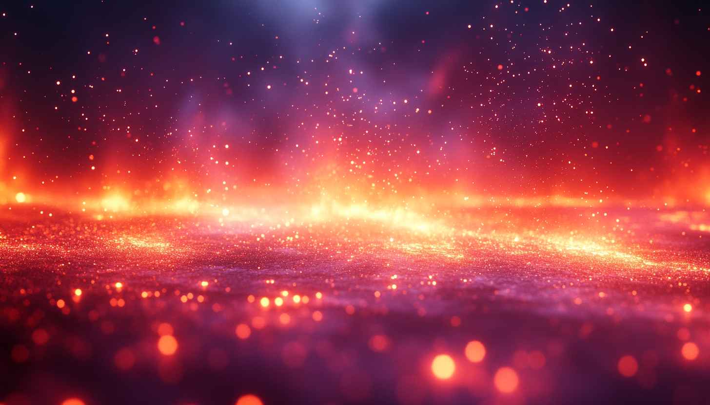 Sparkling Fantasy Landscape 4K Desktop Background, Red Galaxy Wallpaper