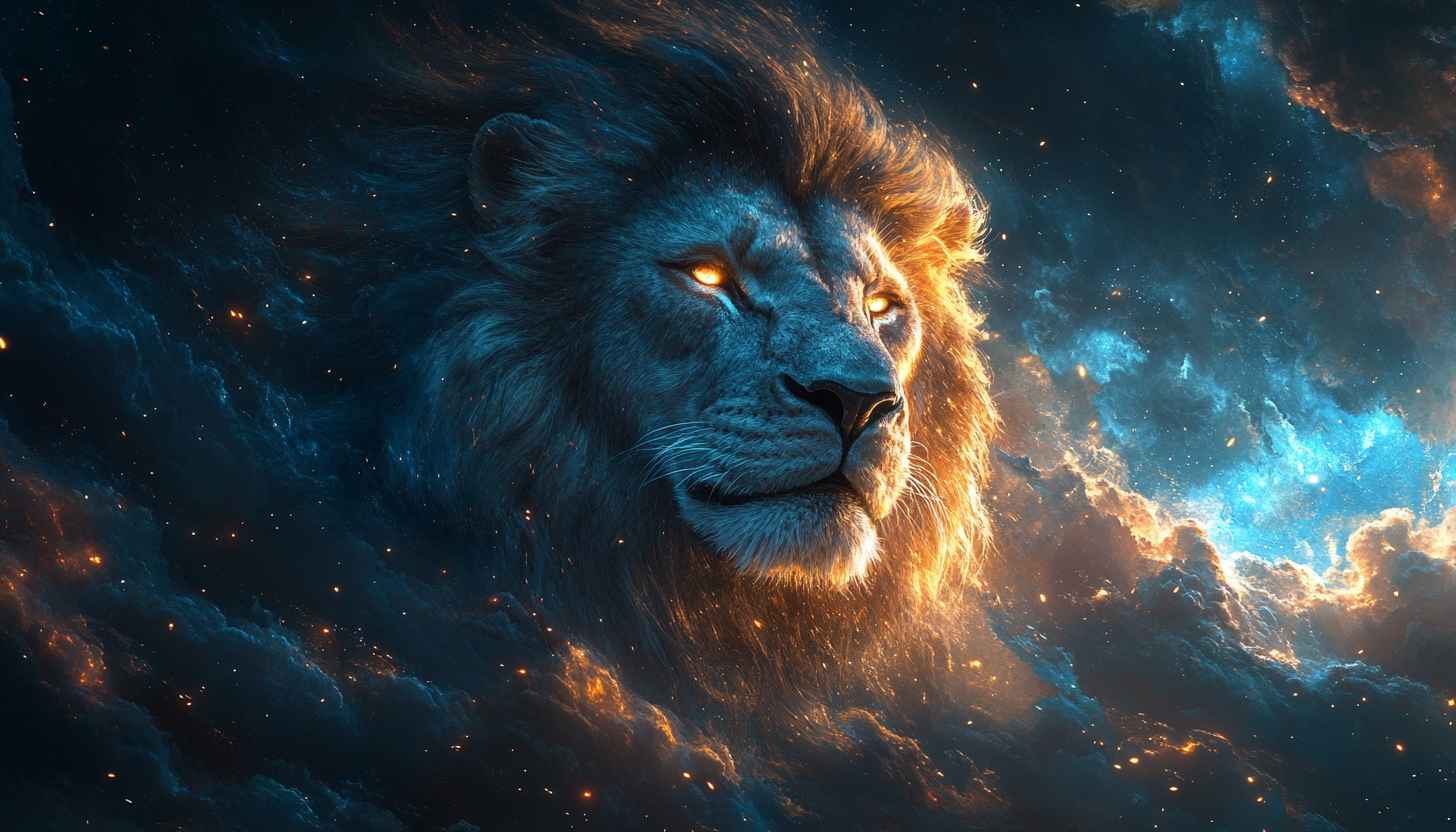 Majestic Lion Nebula Fantasy Art Mobile Wallpaper Free Image