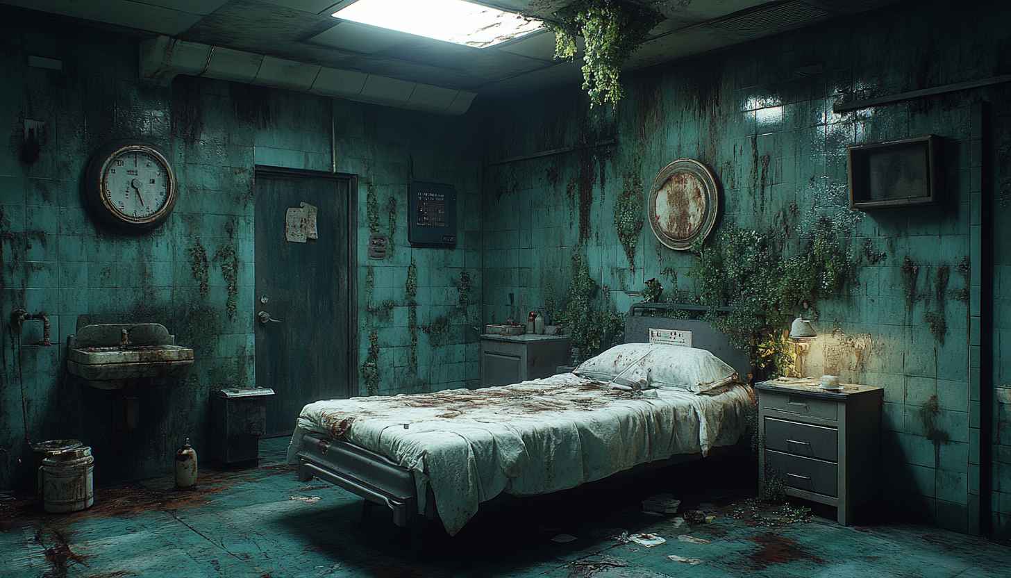 Creepy Abandoned Hospital Room 4K Desktop Wallpaper High Resolution