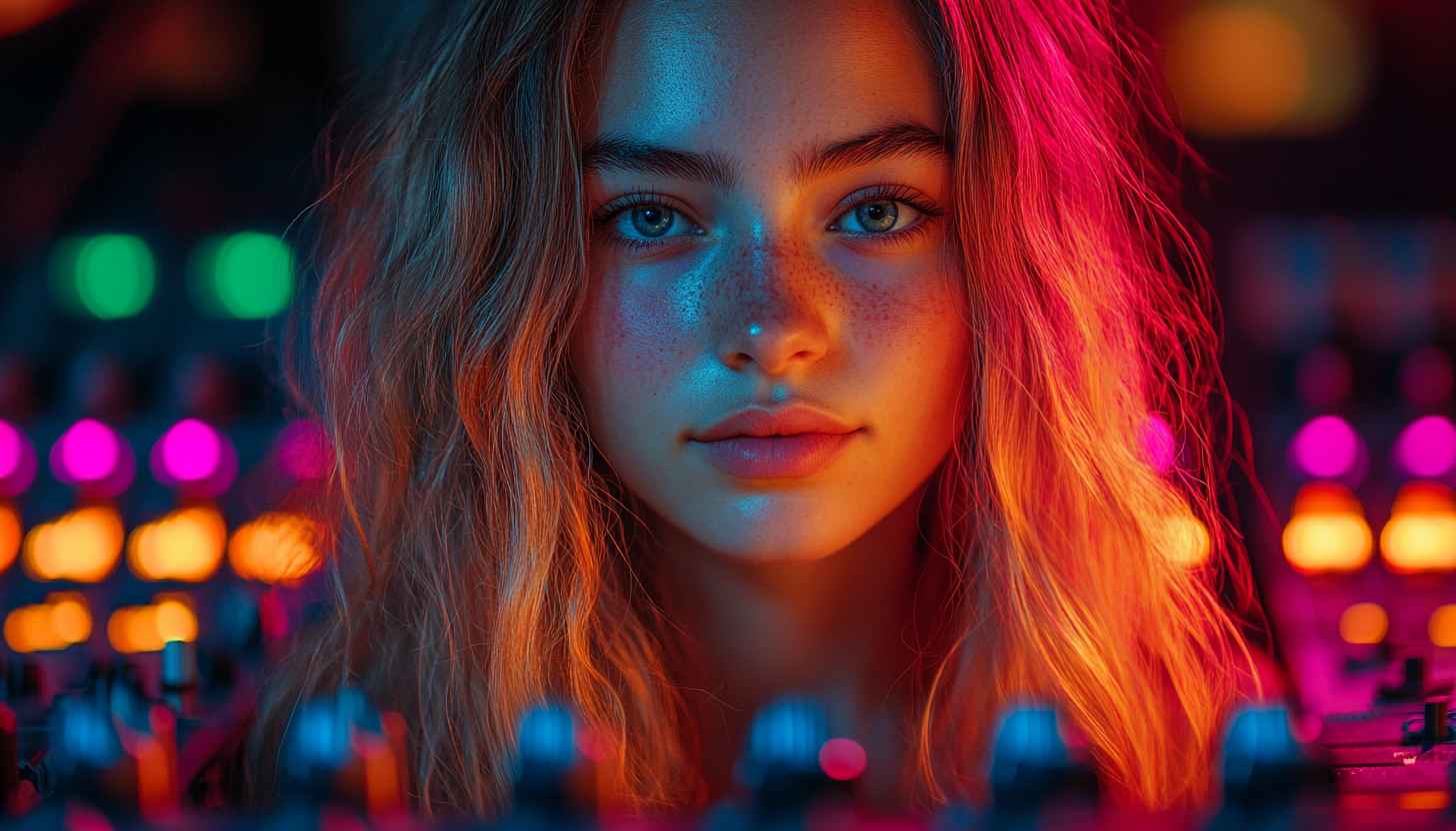 Cyberpunk Girl Portrait Free Mobile Wallpaper Neon Lights Aesthetic