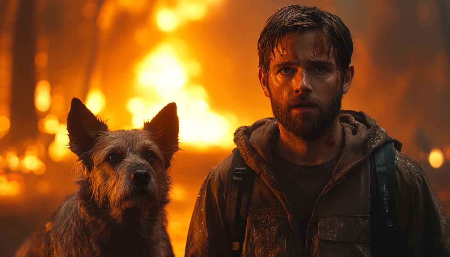 Joel and Dog Love and Monsters 4K Desktop Wallpaper