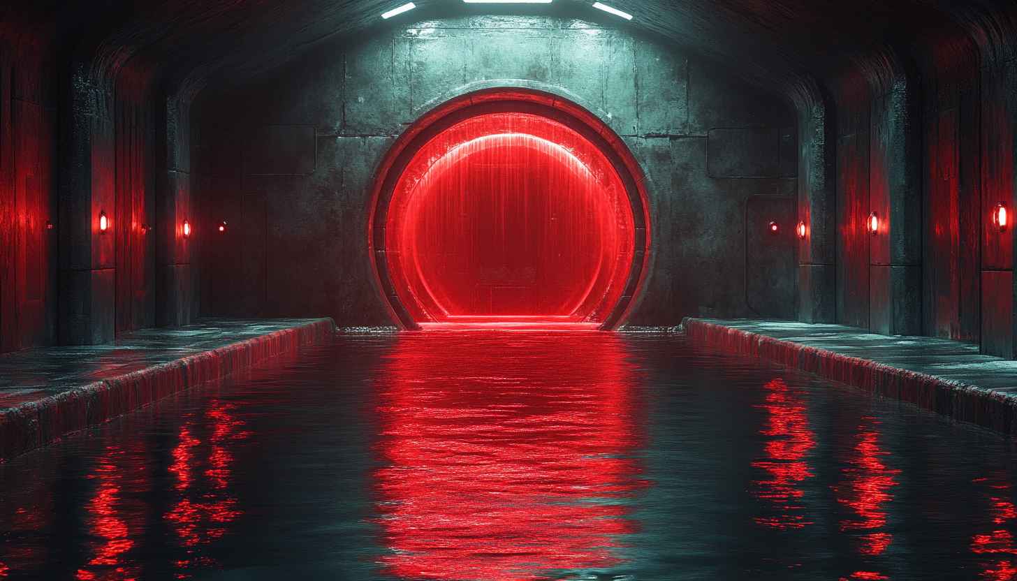 Sci-Fi Red Portal 4K Wallpaper for Desktop and Mobile