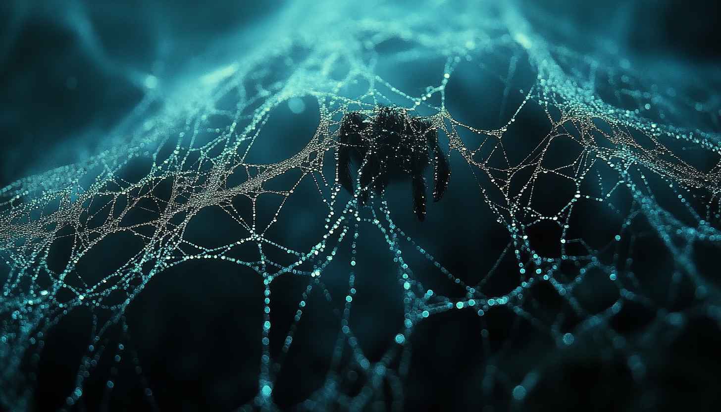 Spiderweb with Dewdrops Mobile Background - Halloween Wallpaper Free